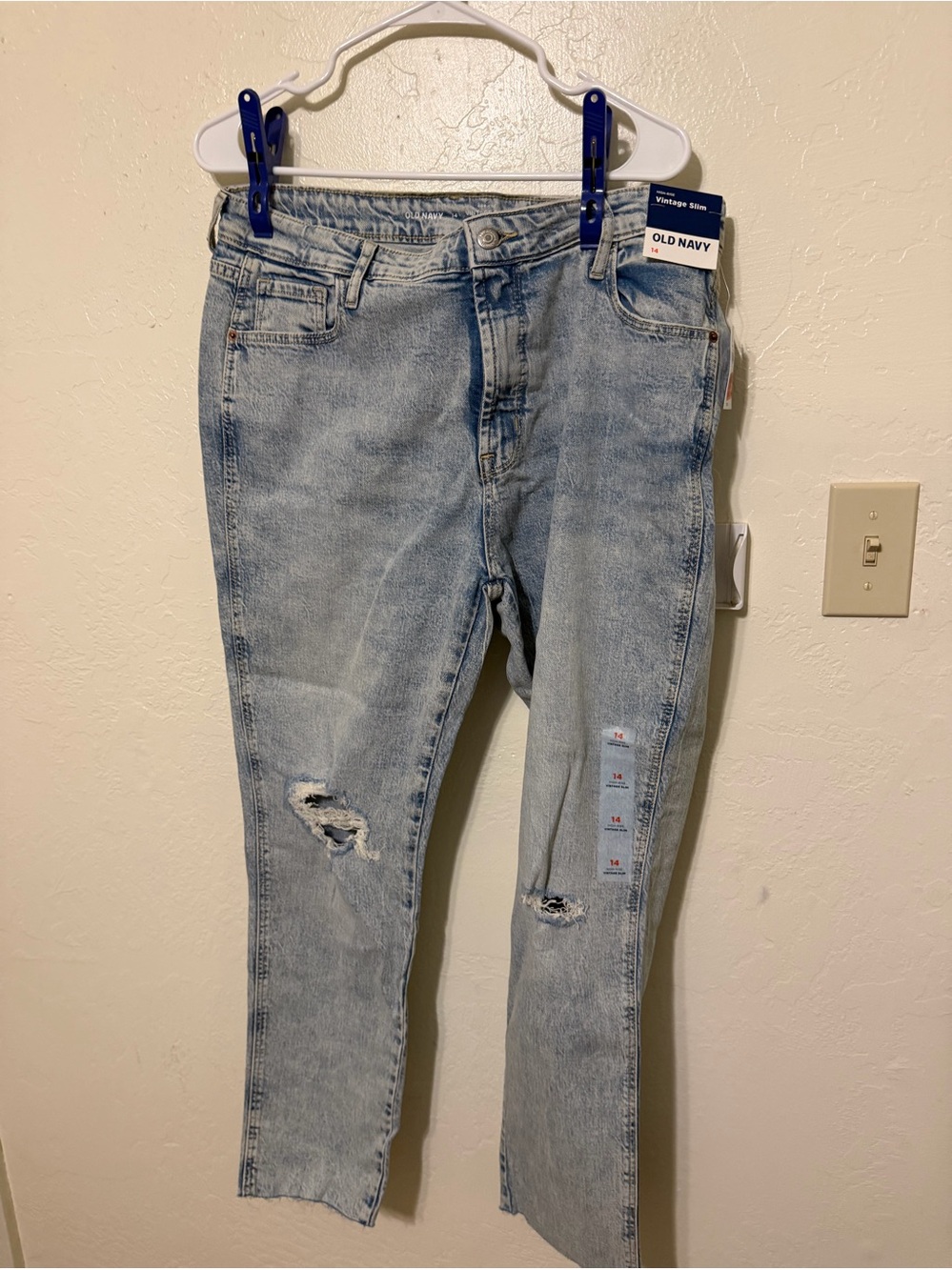 Old Navy Light Blue High-Rise vintage slim size 14 women